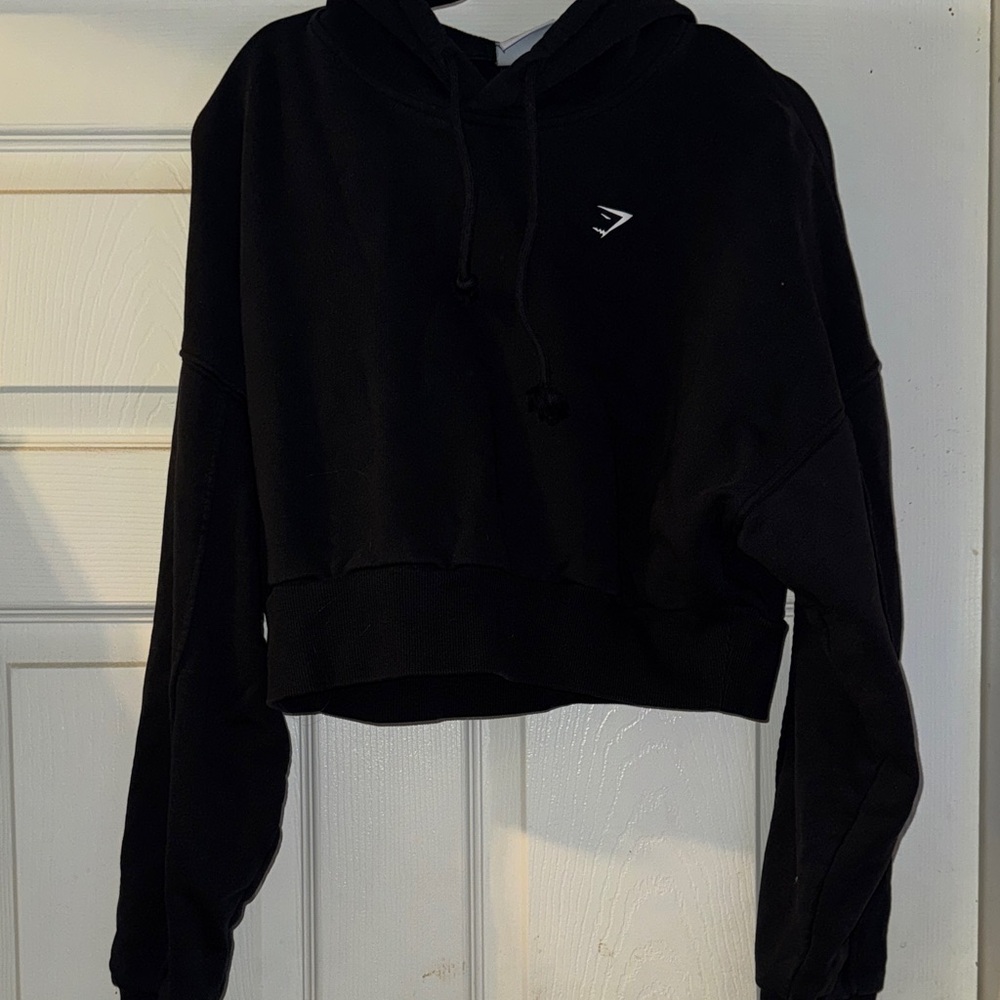 Gymshark Black Cropped Hoodie